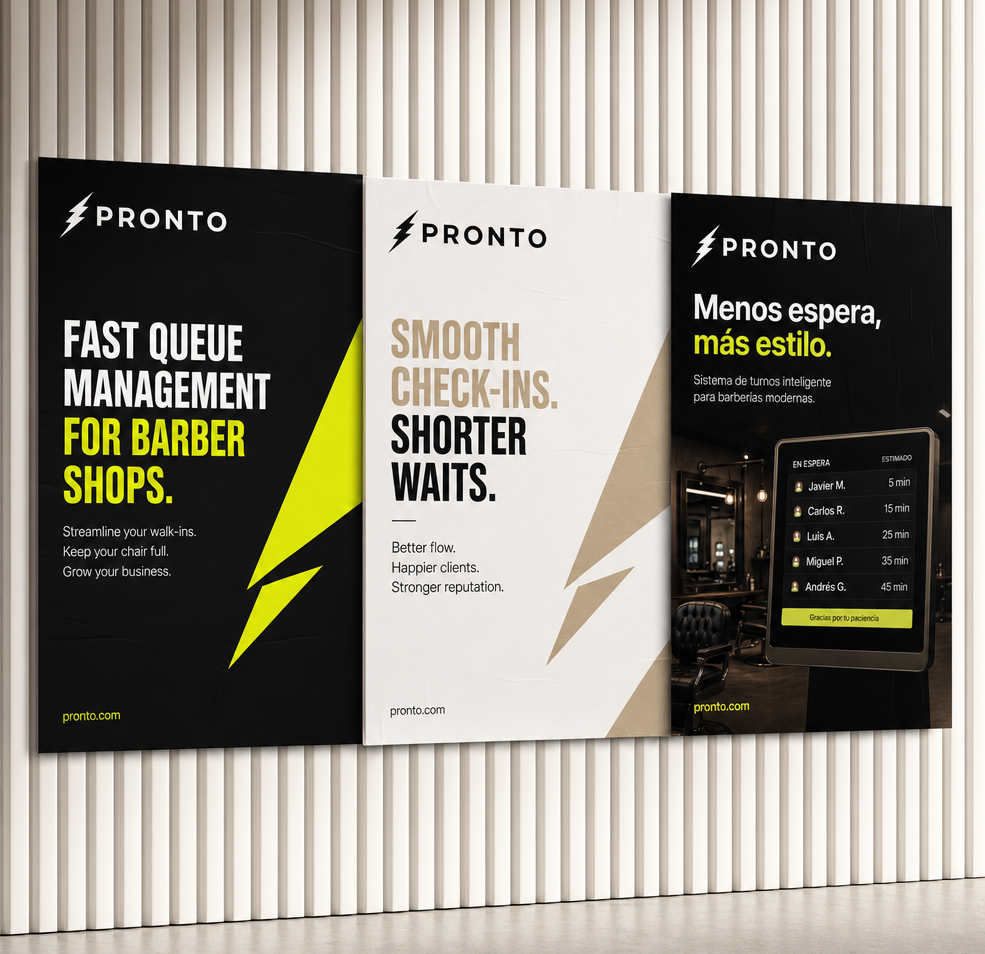Pronto brand posters